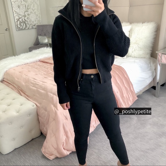 Athleta Jackets & Blazers - Athleta cropped high neck zipper sweater jacket